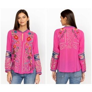 Johnny Was Pink Tamarind Blouse Small